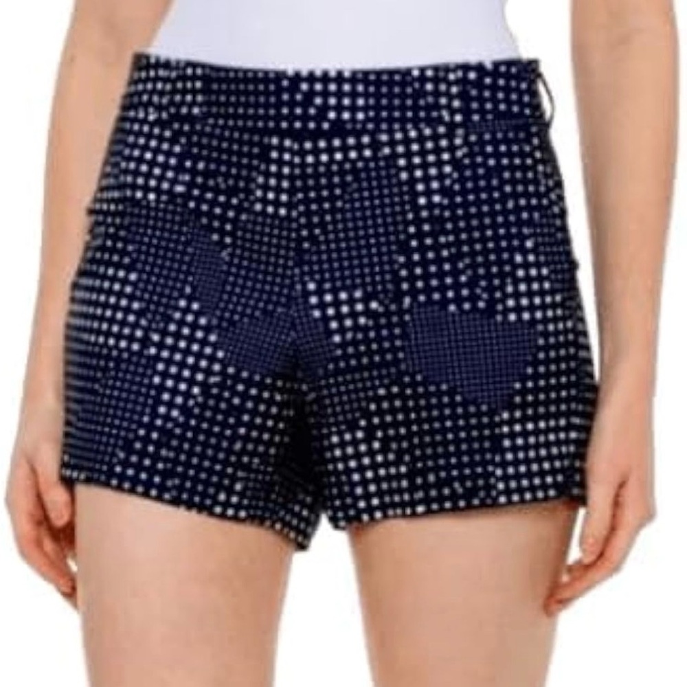 NWT SPANX Sunshine Collection 6” Shorts Size M (US 8) Navy Polka Dot UPF 50+